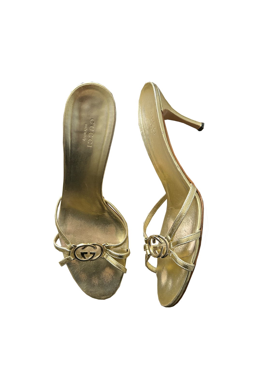 GUCCI HEELS GOLD 40