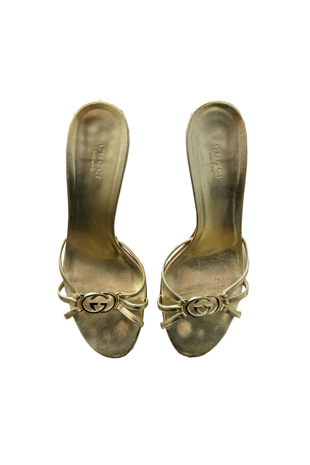 GUCCI HEELS GOLD 40